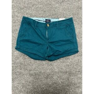 American Eagle Shorts Womens Size 10 Teal Midi Stretch Casual Rolled Cuff New